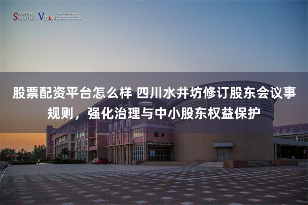 股票配资平台怎么样 四川水井坊修订股东会议事规则，强化治理与中小股东权益保护