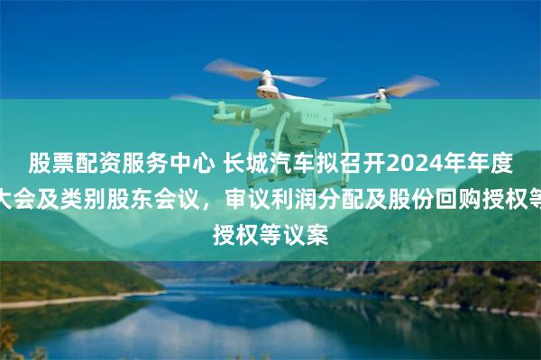 股票配资服务中心 长城汽车拟召开2024年年度股东大会及类别股东会议，审议利润分配及股份回购授权等议案