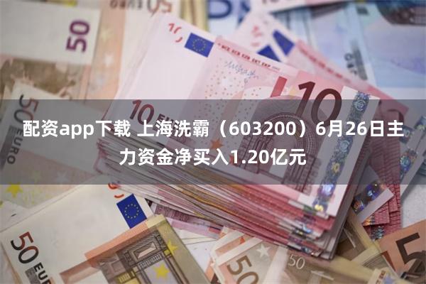 配资app下载 上海洗霸（603200）6月26日主力资金净买入1.20亿元