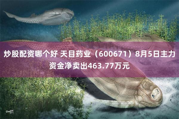 炒股配资哪个好 天目药业（600671）8月5日主力资金净卖出463.77万元