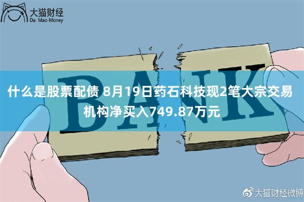 什么是股票配债 8月19日药石科技现2笔大宗交易 机构净买入749.87万元