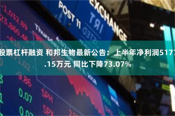 股票杠杆融资 和邦生物最新公告：上半年净利润5177.15万元 同比下降73.07%