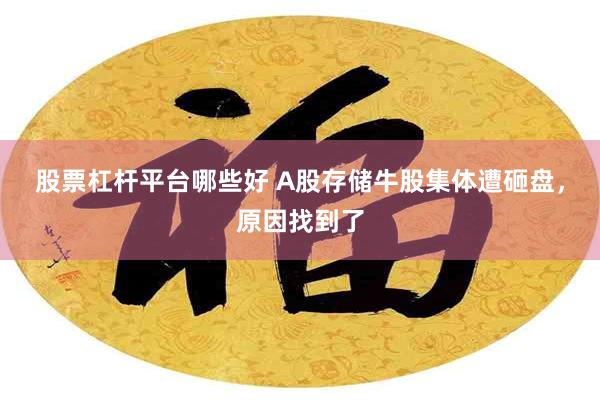 股票杠杆平台哪些好 A股存储牛股集体遭砸盘，原因找到了