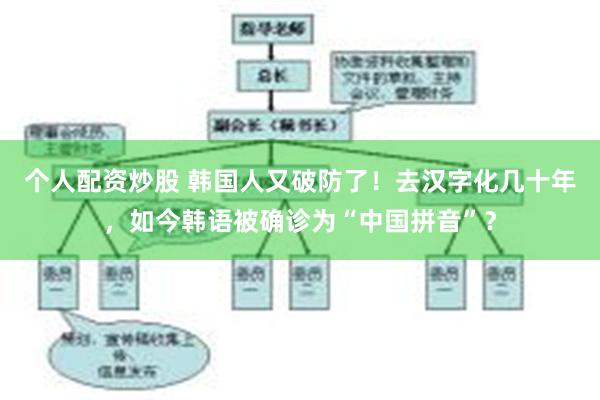 个人配资炒股 韩国人又破防了！去汉字化几十年，如今韩语被确诊为“中国拼音”？