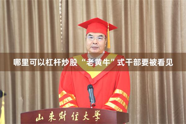 哪里可以杠杆炒股 “老黄牛”式干部要被看见