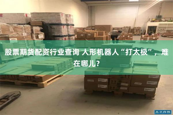 股票期货配资行业查询 人形机器人“打太极”，难在哪儿？