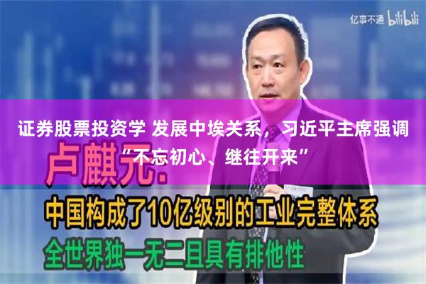 证券股票投资学 发展中埃关系，习近平主席强调“不忘初心、继往开来”