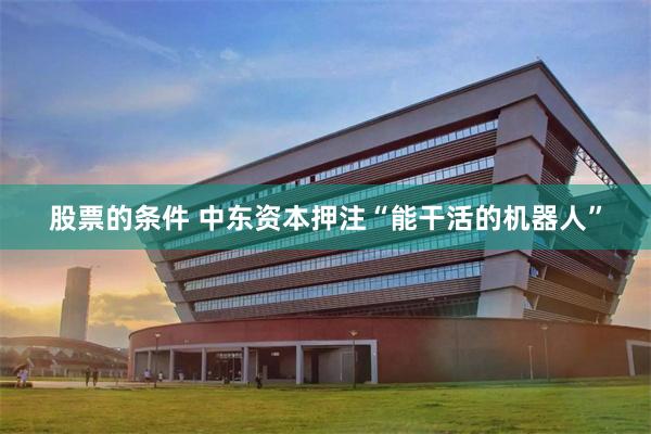 股票的条件 中东资本押注“能干活的机器人”