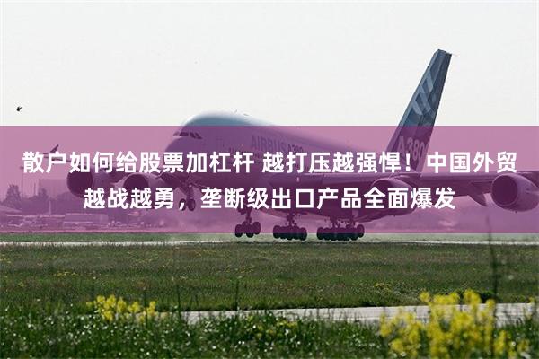 散户如何给股票加杠杆 越打压越强悍！中国外贸越战越勇，垄断级出口产品全面爆发